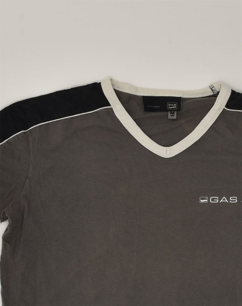 GAS Womens Graphic T-Shirt Top UK 12 Medium Grey Cotton | Vintage Gas | Thrift | Second-Hand Gas | Used Clothing | Messina Hembry 