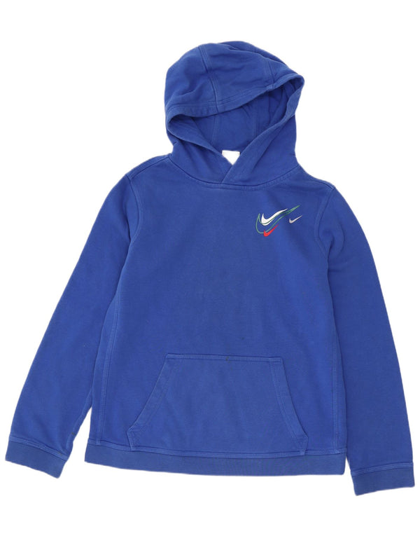 Nike Boys Hoodie Jumper 13-14 Years XL Blue Cotton