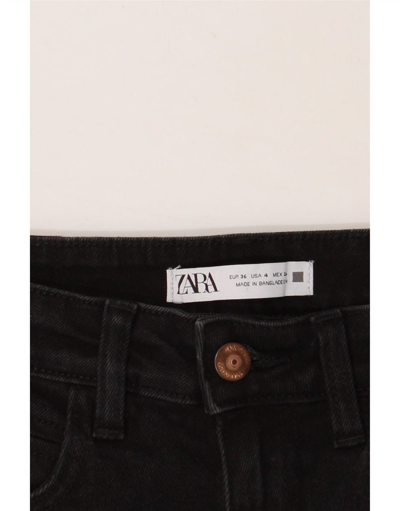 ZARA Womens Flared Jeans EU 36 XS W26 L34 Black Cotton Vintage Zara and Second-Hand Zara from Messina Hembry 