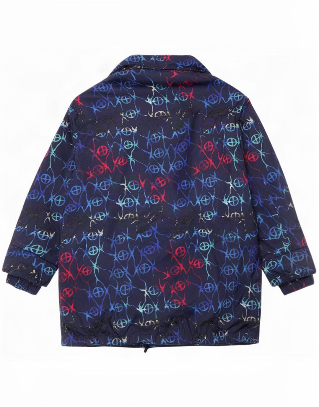 FUCHS & SCHMITT Womens Hooded Padded Jacket UK 16 Large Navy Blue Geometric