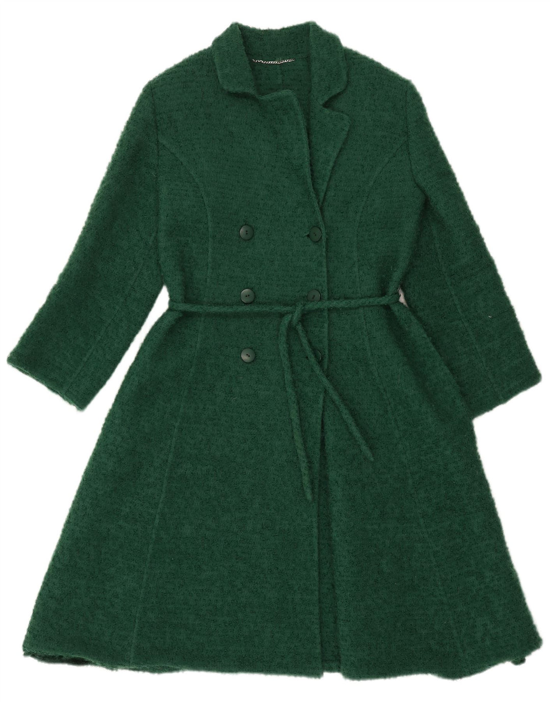 VINTAGE Womens Double Breasted Coat UK 14 Medium Green