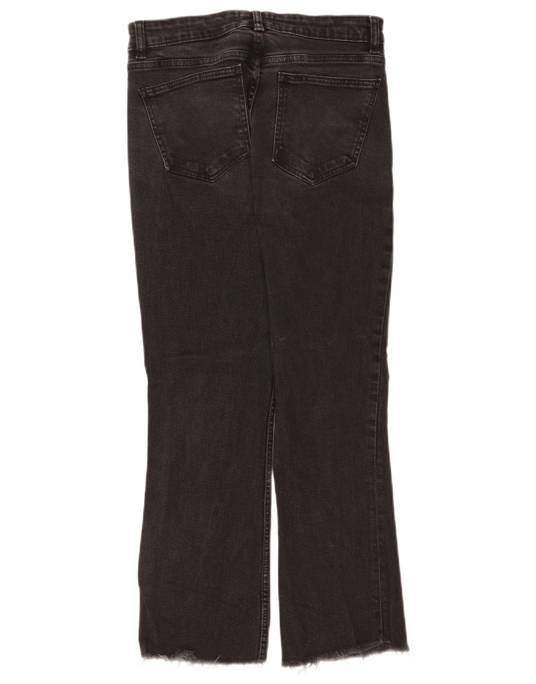 Zara Womens Crop Bootcut Jeans EU 42 Large W32 L24 Black