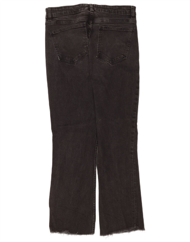 Zara Womens Crop Bootcut Jeans EU 42 Large W32 L24 Black
