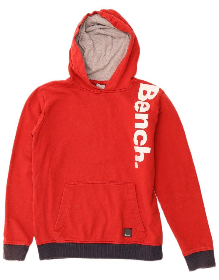 BENCH Boys Graphic Hoodie Jumper 11-12 Years Red Cotton