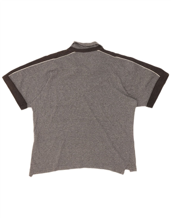 Asics Mens Graphic Polo Shirt Small Grey Colourblock
