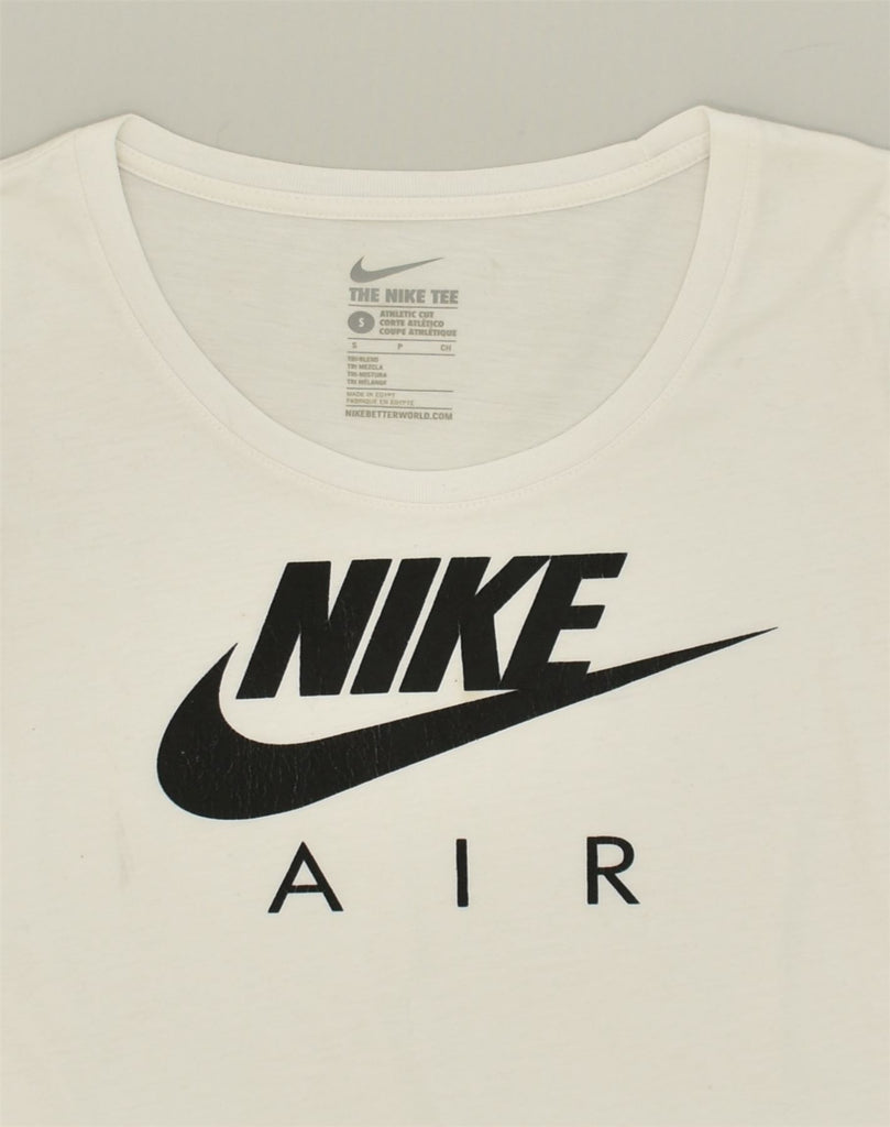 NIKE Womens Athletic Cut Graphic T-Shirt Top UK 10 Small White Cotton | Vintage Nike | Thrift | Second-Hand Nike | Used Clothing | Messina Hembry 