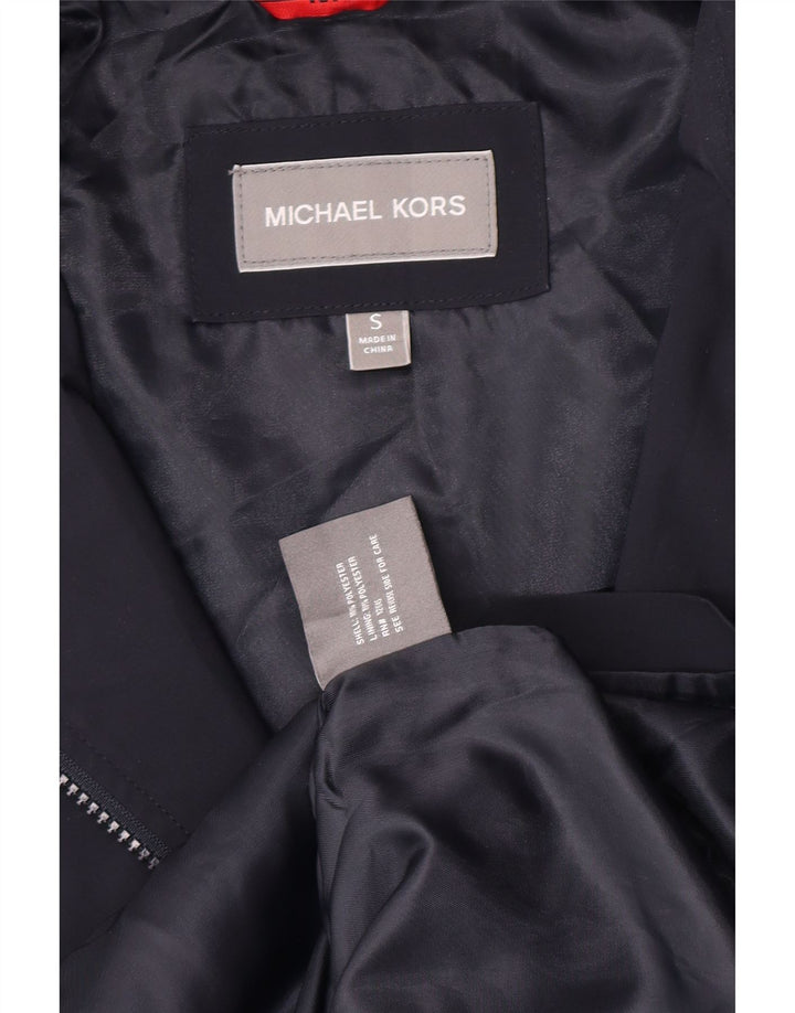 Michael Kors Mens Overcoat UK 36 Small Navy Blue Polyester