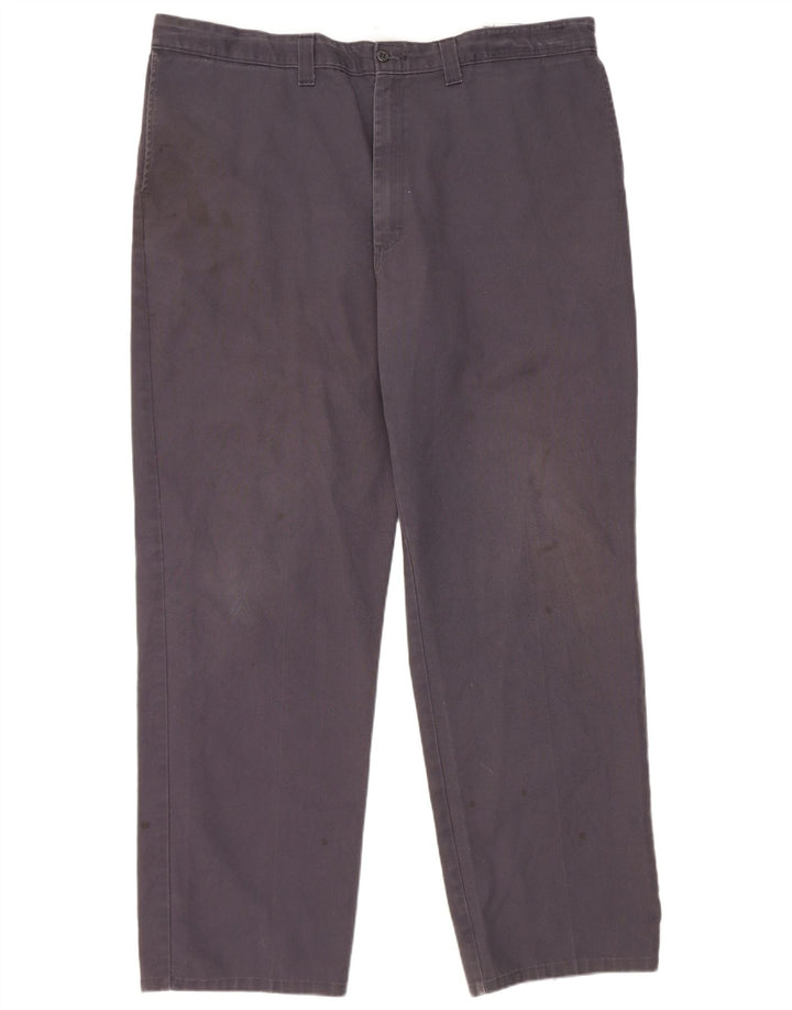 Dickies Mens Straight Chino Trousers W42 L32 Navy Blue Polyester