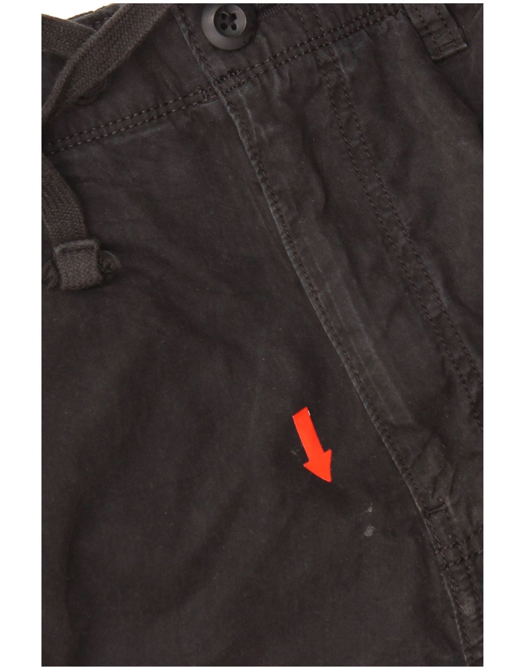 Superdry Mens Straight Cargo Trousers W34 L27 Black Cotton