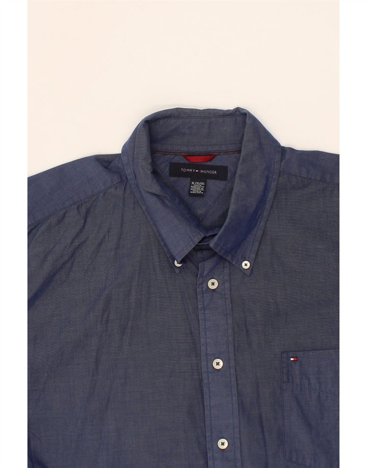 TOMMY HILFIGER Mens Shirt XL Navy Blue Cotton Vintage Tommy Hilfiger and Second-Hand Tommy Hilfiger from Messina Hembry 