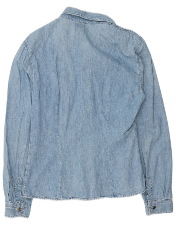 BYBLOS Womens Denim Shirt IT 46 Large Blue Cotton