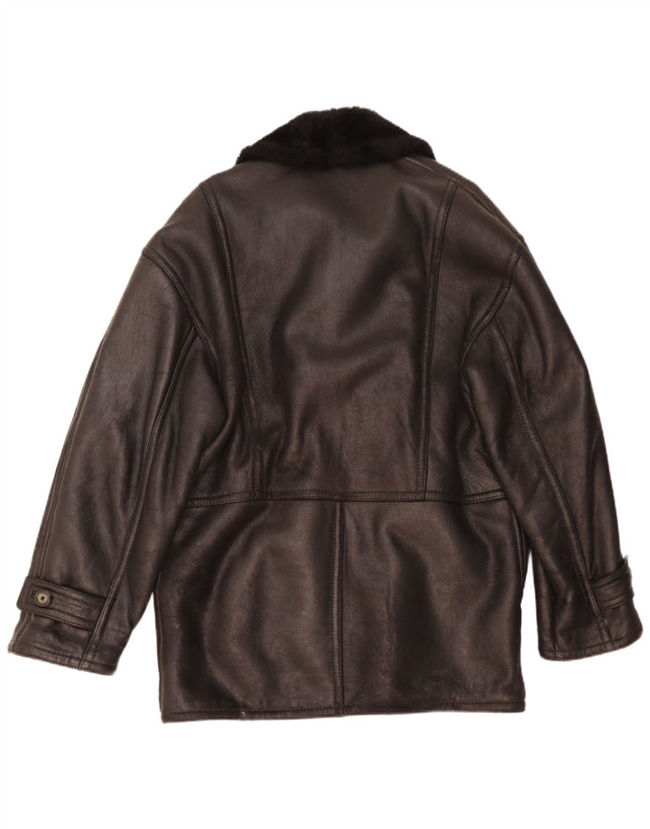 Vintage Mens Shearling Jacket IT 48 Medium Black Shearling