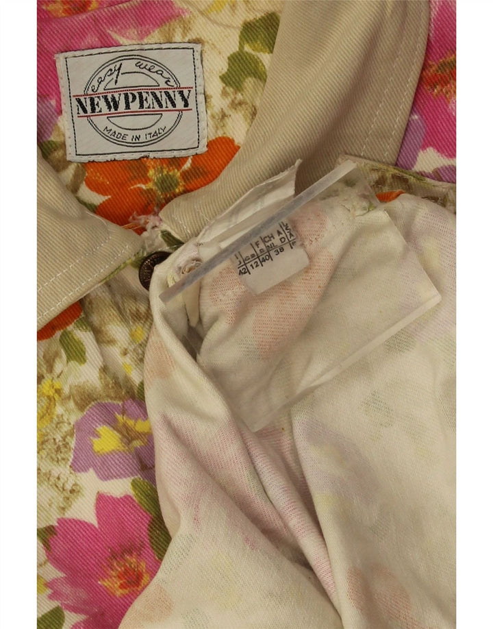 New Penny Womens Oversized Bomber Jacket UK 12 Medium Multicoloured Floral