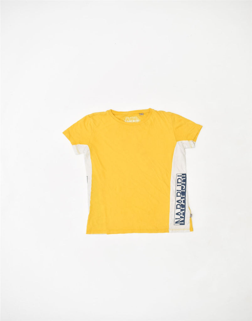 NAPAPIJRI Boys Graphic T-Shirt Top 11-12 Years Yellow Cotton | Vintage | Thrift | Second-Hand | Used Clothing | Messina Hembry 