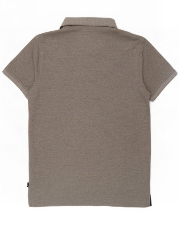 Izod Mens Slim Fit Polo Shirt Large Grey Cotton