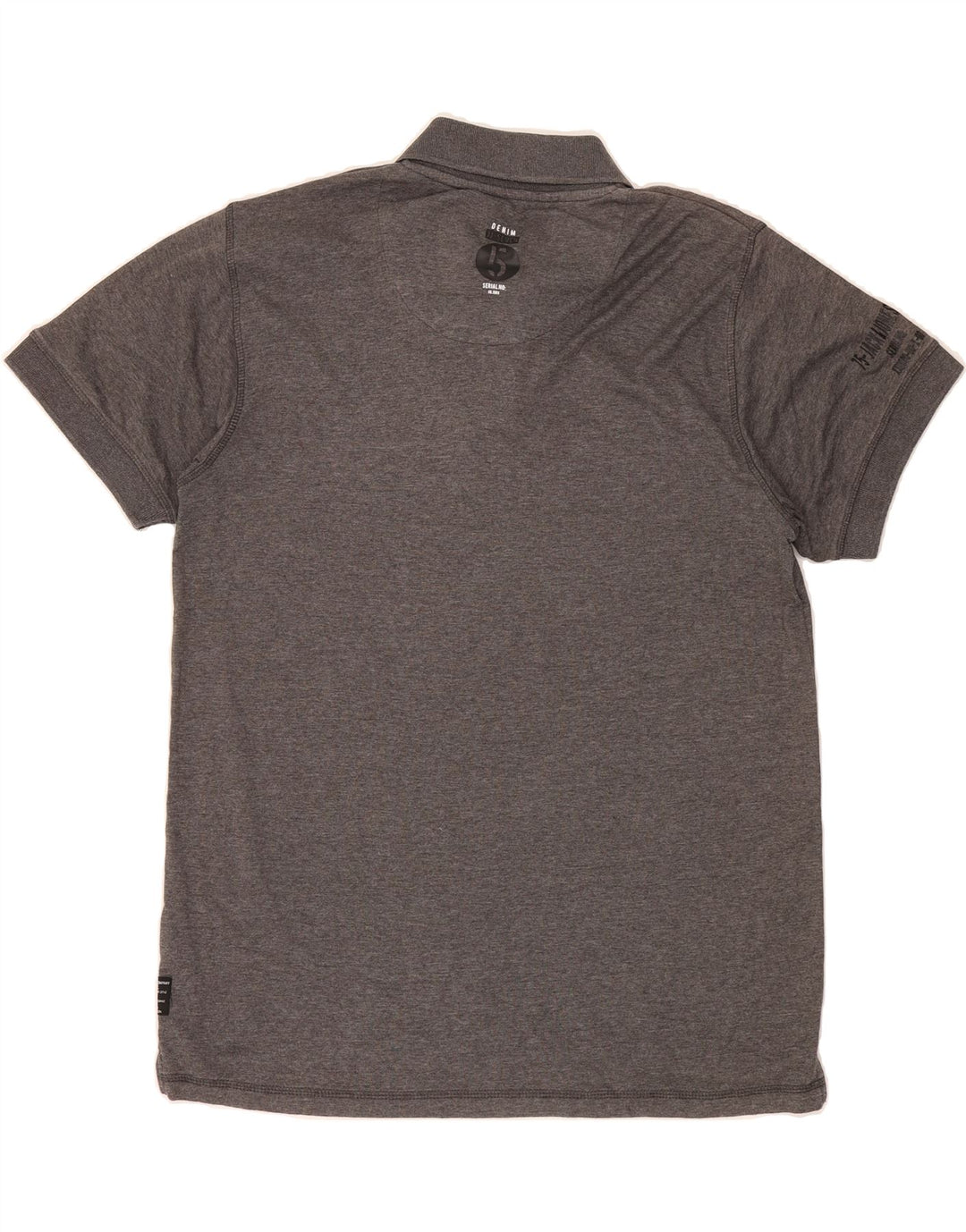 JACK & JONES Mens Graphic Polo Shirt XL Grey Polyester Vintage Jack & Jones and Second-Hand Jack & Jones from Messina Hembry 