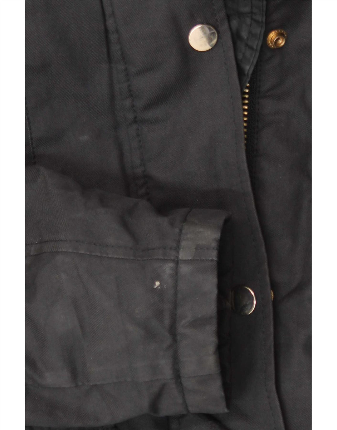 Topshop Womens Hooded Parka Jacket UK 8 Small Black Polyester