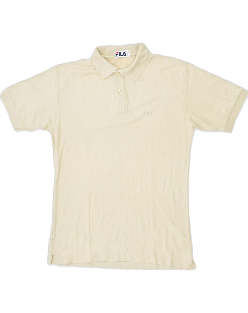 FILA Mens Polo Shirt IT 46 Small Beige Cotton | Vintage | Thrift | Second-Hand | Used Clothing | Messina Hembry 