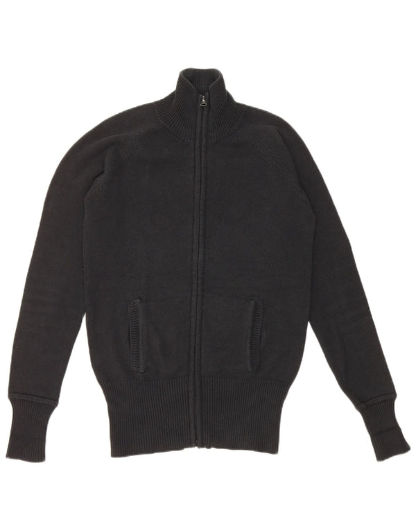 Zara Womens Cardigan Sweater UK 12 Medium Black Cotton