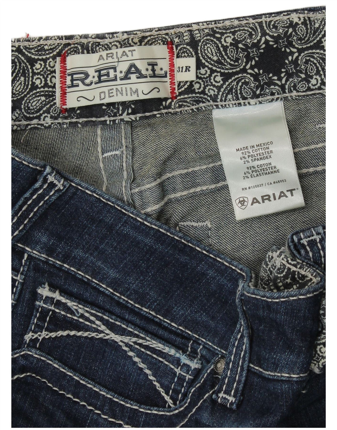 ARIAT Womens Straight Jeans W31 L32  Blue Cotton
