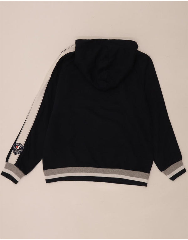 Champion Mens Udine Scacochi Hoodie Jumper Large Navy Blue Colourblock