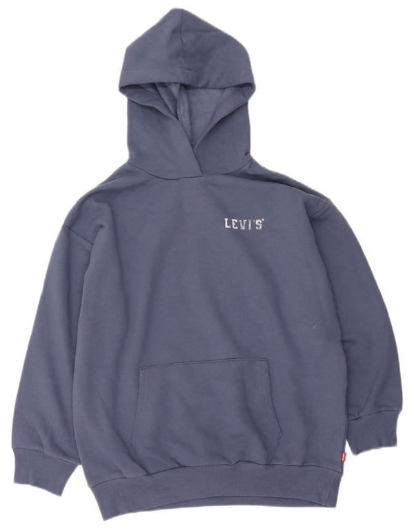 Levi's Boys Graphic Hoodie Jumper 11-12 Years Navy Blue Cotton