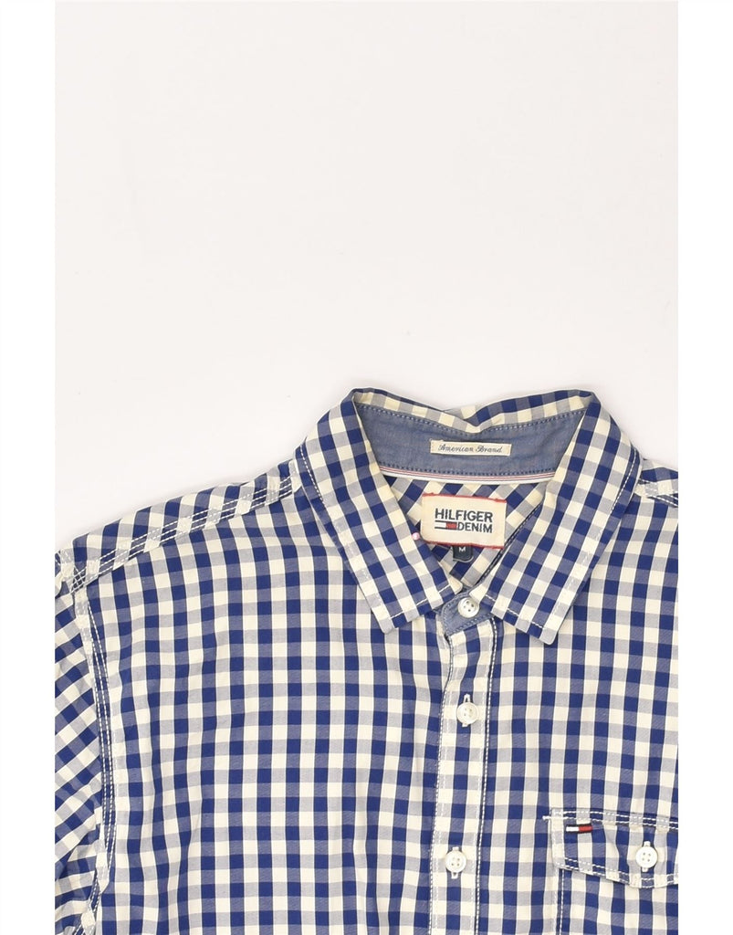 TOMMY HILFIGER Mens Shirt Medium Navy Blue Gingham Cotton | Vintage Tommy Hilfiger | Thrift | Second-Hand Tommy Hilfiger | Used Clothing | Messina Hembry 