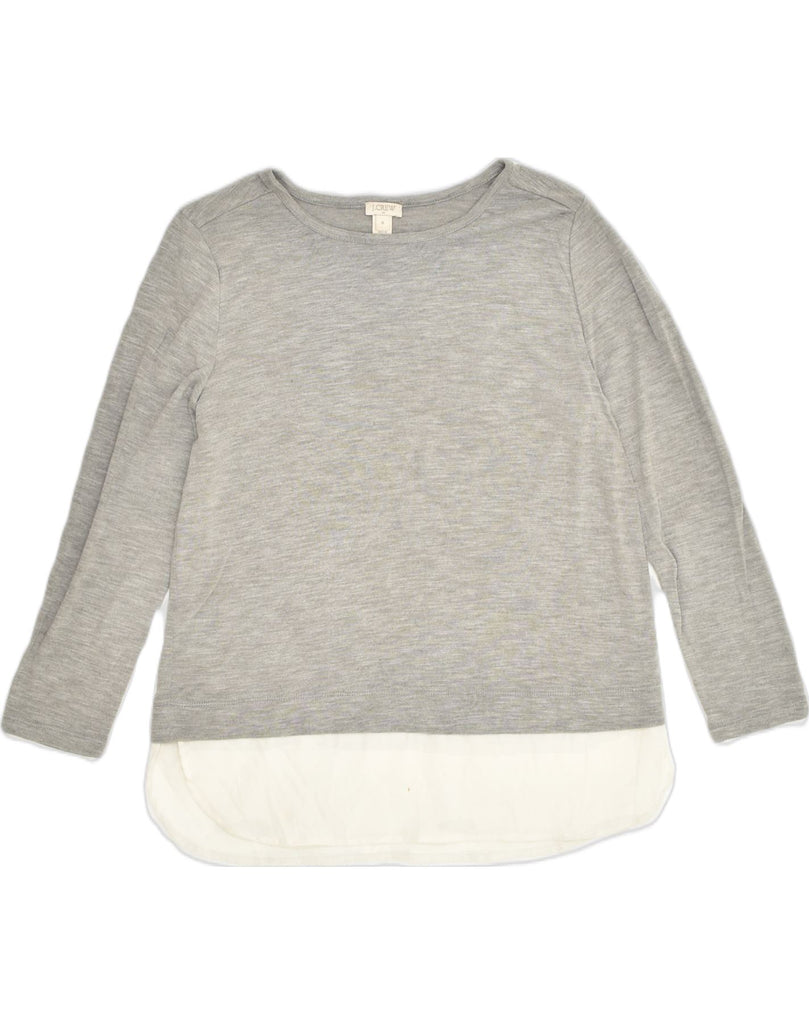 J. CREW Womens Top Long Sleeve UK 14 Medium Grey Colourblock Viscose | Vintage J. Crew | Thrift | Second-Hand J. Crew | Used Clothing | Messina Hembry 