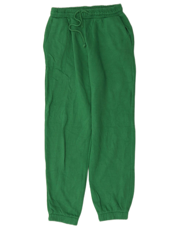 Zara Womens Tracksuit Trousers Joggers UK 12 Medium Green Cotton