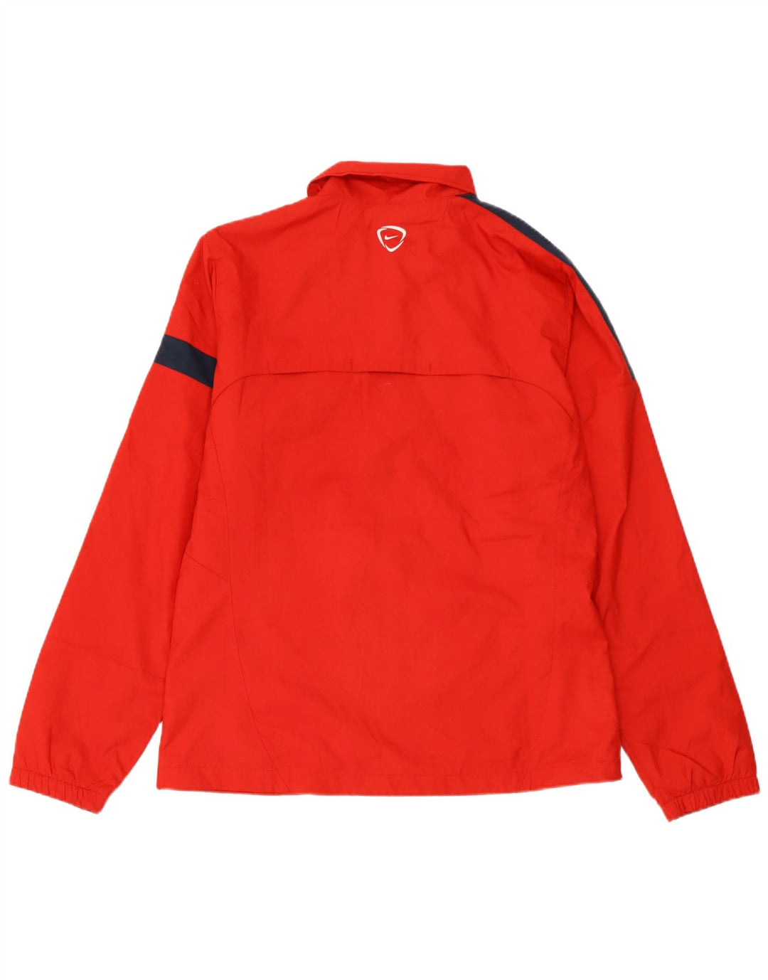 Nike Mens Tracksuit Top Jacket Large Red Colourblock Polyester