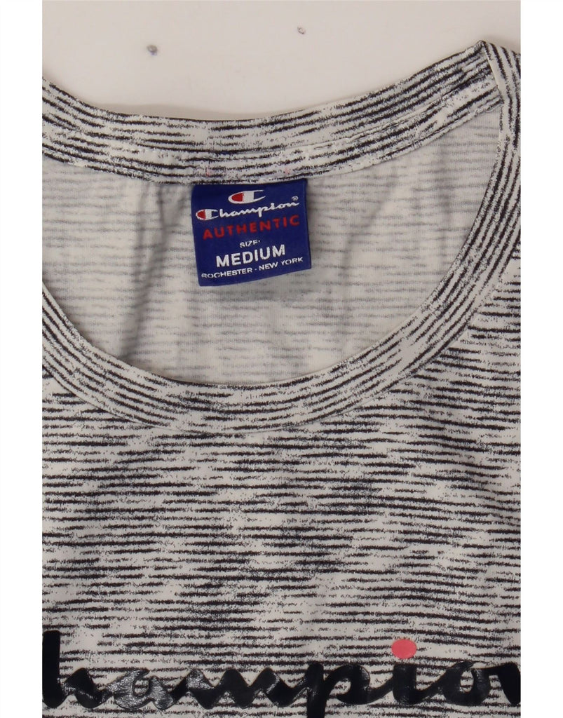 CHAMPION Womens Graphic T-Shirt Top UK 12 Medium Grey Flecked Vintage Champion and Second-Hand Champion from Messina Hembry 