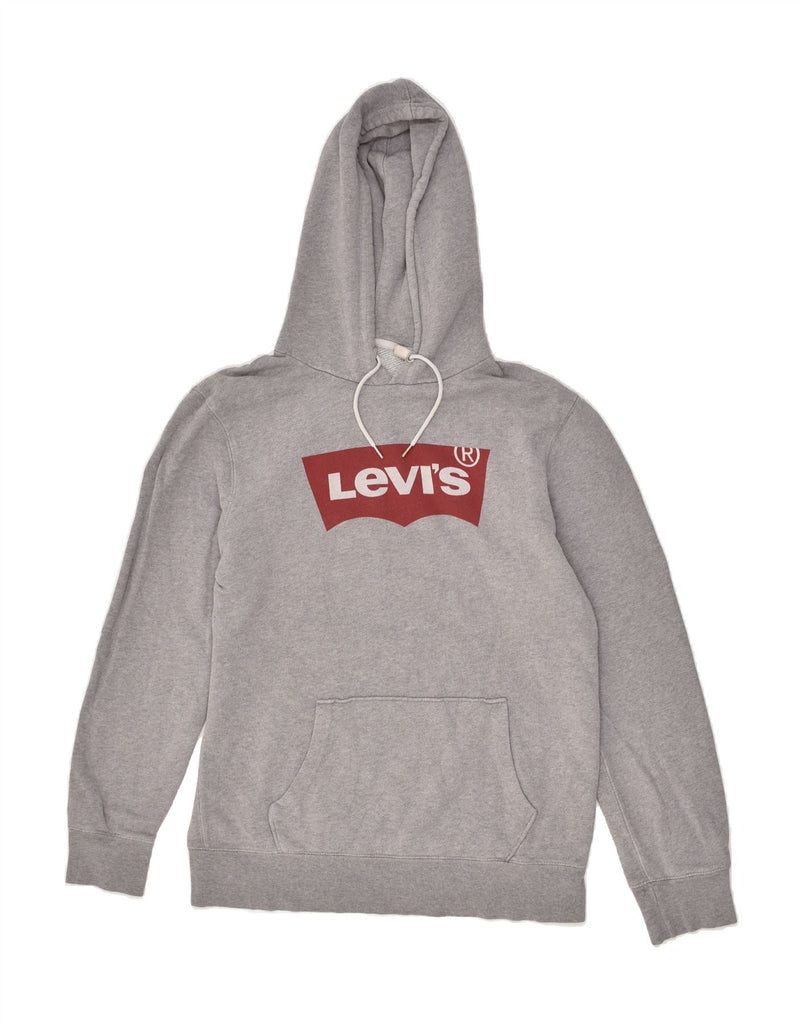 LEVI'S Mens Graphic Hoodie Jumper Medium Grey Cotton | Vintage Levi's | Thrift | Second-Hand Levi's | Used Clothing | Messina Hembry 