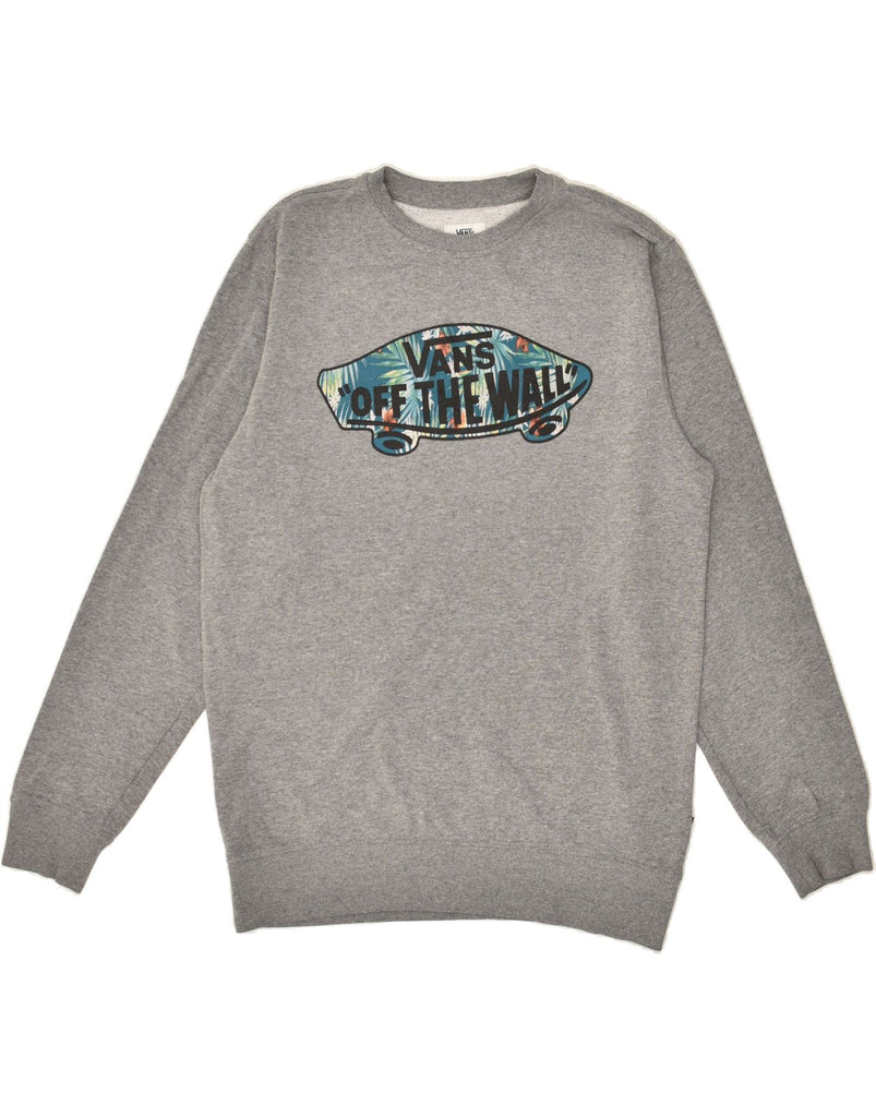 VANS Mens Graphic Sweatshirt Jumper Medium Grey Cotton | Vintage Vans | Thrift | Second-Hand Vans | Used Clothing | Messina Hembry 