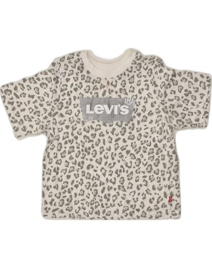 LEVI'S Girls Graphic T-Shirt Top 13-14 Years Grey Animal Print Cotton | Vintage Levi's | Thrift | Second-Hand Levi's | Used Clothing | Messina Hembry 