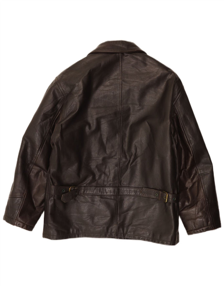 Conbipel Womens Leather Jacket IT 44 Medium Brown Leather