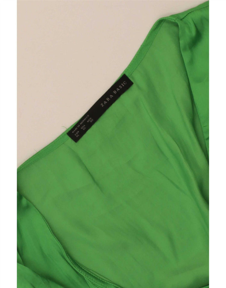 Zara Womens Sleeveless Blouse Top UK 18 XL Green
