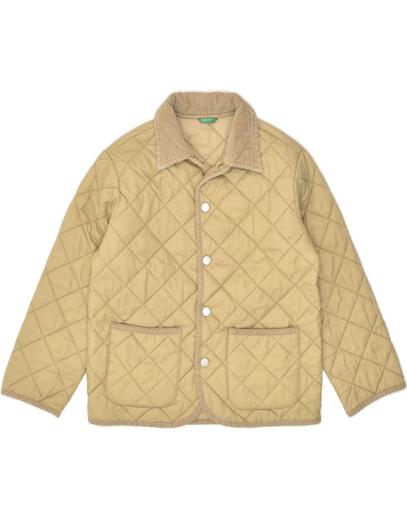 BENETTON Boys Quilted Jacket 7-8 Years Medium Beige Polyamide | Vintage Benetton | Thrift | Second-Hand Benetton | Used Clothing | Messina Hembry 