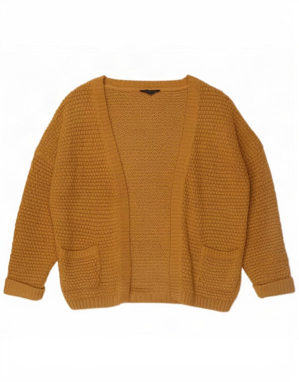 Topshop Womens Oversized 3/4 Sleeve Open Cardigan Sweater UK 6 XS Brown