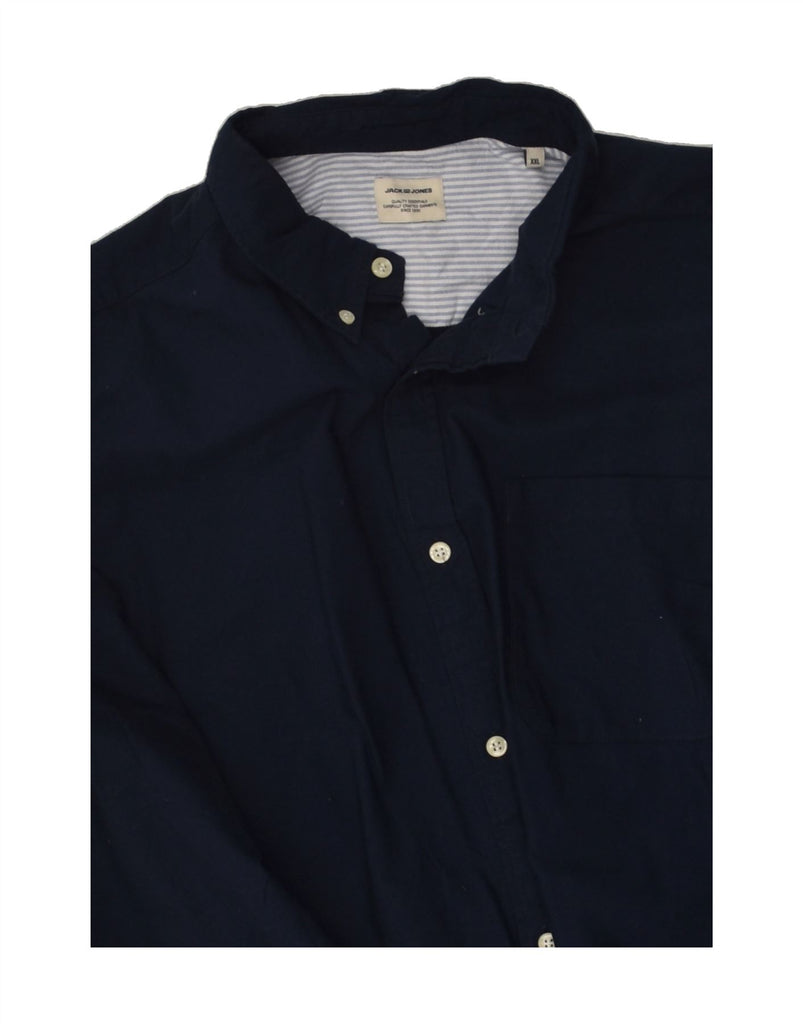 JACK & JONES Mens Shirt 2XL Navy Blue Cotton | Vintage Jack & Jones | Thrift | Second-Hand Jack & Jones | Used Clothing | Messina Hembry 