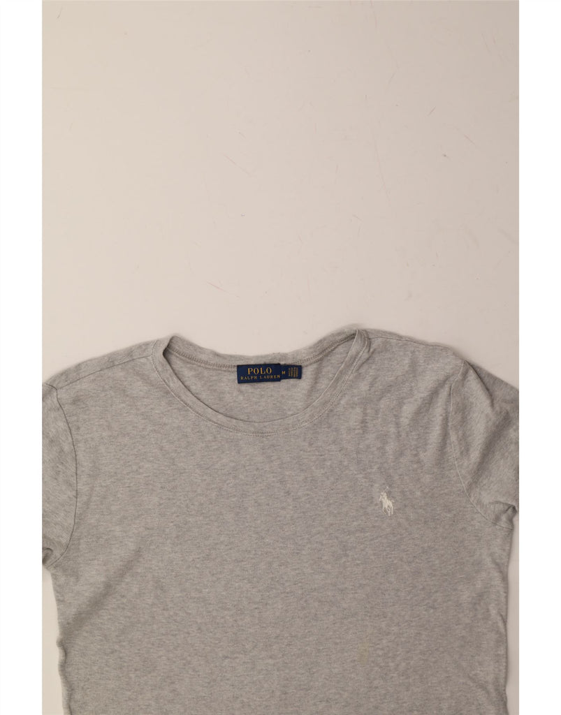 POLO RALPH LAUREN Womens Top Long Sleeve UK 12 Medium Grey Cotton Vintage Polo Ralph Lauren and Second-Hand Polo Ralph Lauren from Messina Hembry 