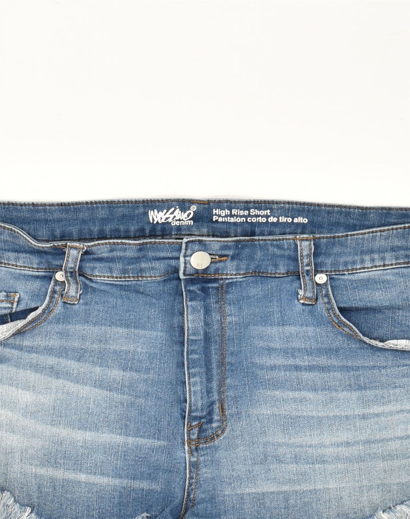 MOSSIMO Womens High Waist Denim Hot Pants UK 18 XL W34 Blue Cotton | Vintage Mossimo | Thrift | Second-Hand Mossimo | Used Clothing | Messina Hembry 