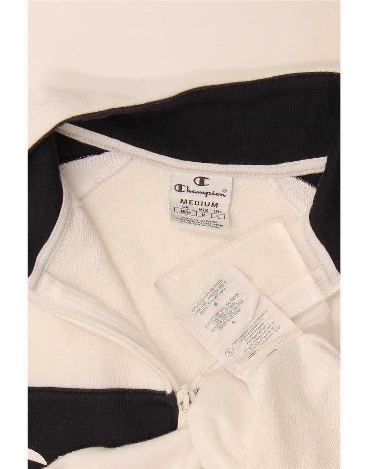 Champion Womens Graphic Tracksuit Top Jacket UK 12 Medium White Colourblock