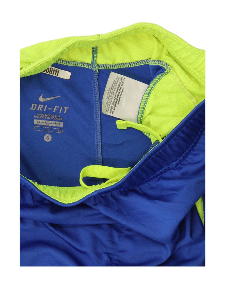 Nike Boys Dri Fit Sport Shorts 8-9 Years Small Blue Colourblock Polyester