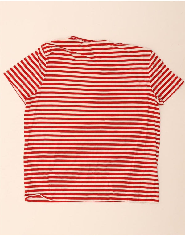 Tommy Hilfiger Mens T-Shirt Top 3XL Red Striped Cotton
