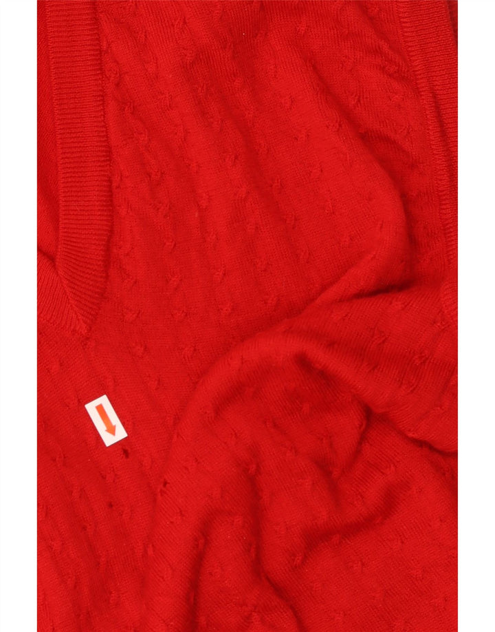 MORGANO Mens Vest Tank Top Small Red Wool