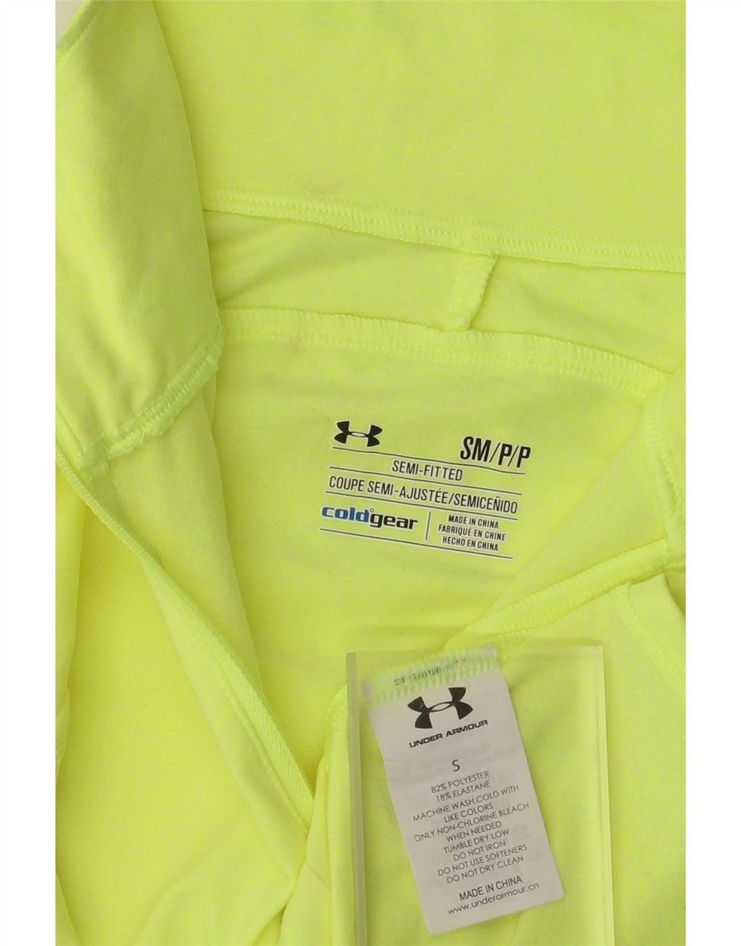 Under Armour Womens Cold Gear Pullover Tracksuit Top UK 8 Small Yellow