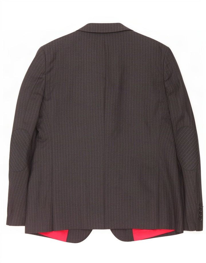 Tommy Hilfiger Mens 2 Button Blazer Jacket IT 56 3XL Grey Pinstripe