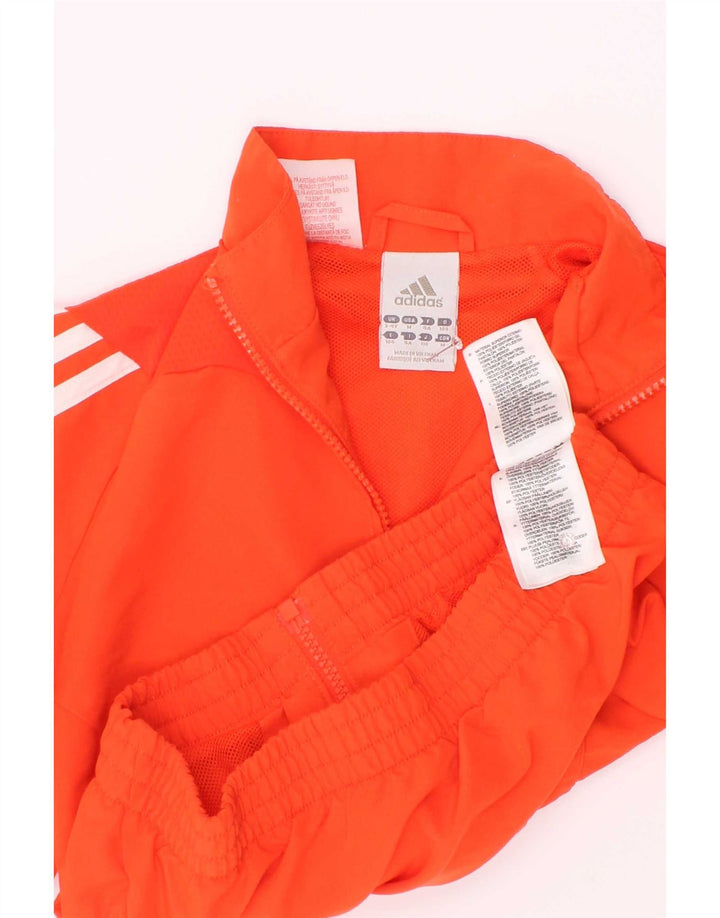 Adidas Boys Tracksuit Top Jacket 3-4 Years Orange Polyester