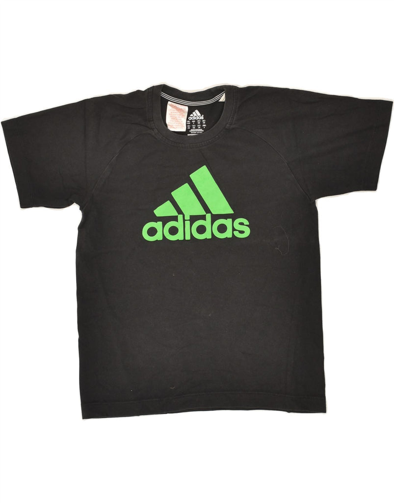 ADIDAS Boys Graphic T-Shirt Top 9-10 Years Black Cotton | Vintage Adidas | Thrift | Second-Hand Adidas | Used Clothing | Messina Hembry 