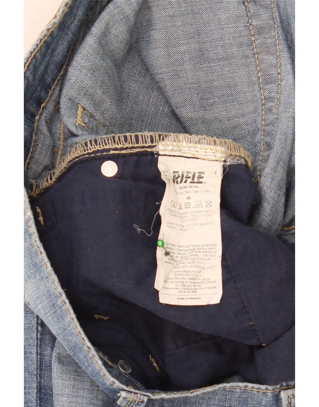 Rifle Mens Slim Jeans W36 L31 Blue Cotton